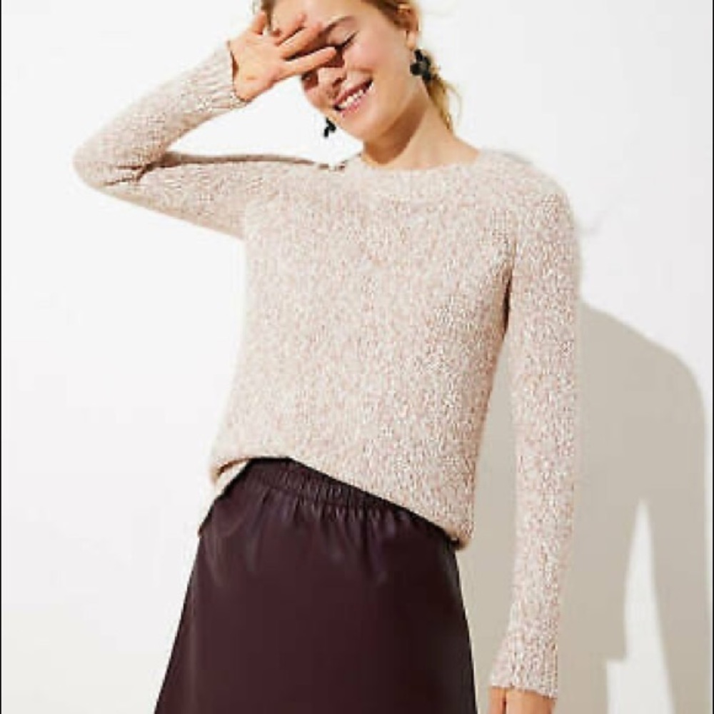 LOFT Tan Round Neck Sweater NWOT